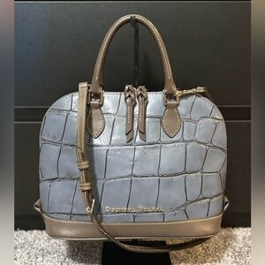 Dooney & Bourke Gray Croc-Embossed Satchel